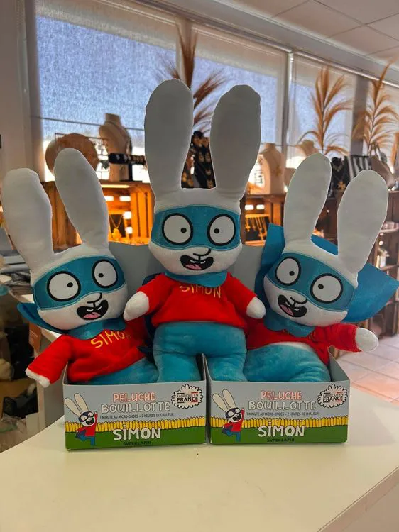 LOT 3 PELUCHES BOUILLOTTES SIMON SUPER LAPIN