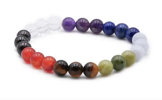 BRACELET 7 CHAKRAS A BOULE 8MM 