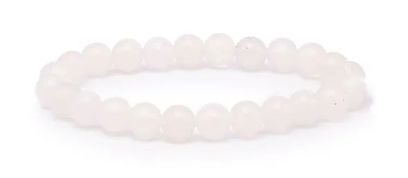 BRACELET AGATE BLANCHE A BOULE 8MM 