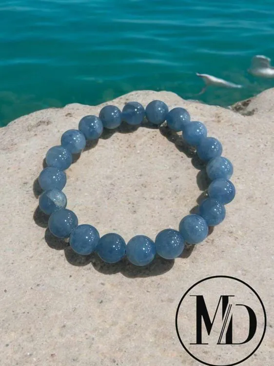 BRACELET AIGUE MARINE BRESIL AA BOULE 10MM