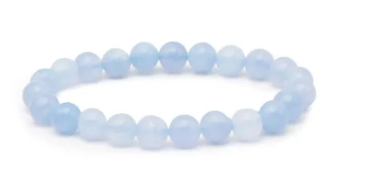 BRACELET  AIGUE MARINE BRESIL CHAUFFEE A BOULE 8MM