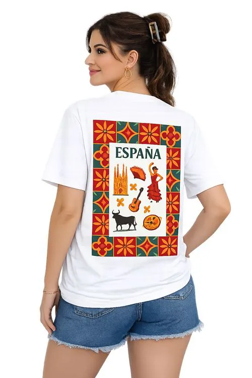 T SHIRT ESPAGNE ALEGRIA COL ROND DU XS AU 3XL