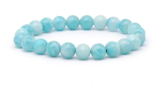 BRACELET BOULE 8MM AMAZONITE NAMIBIE A+