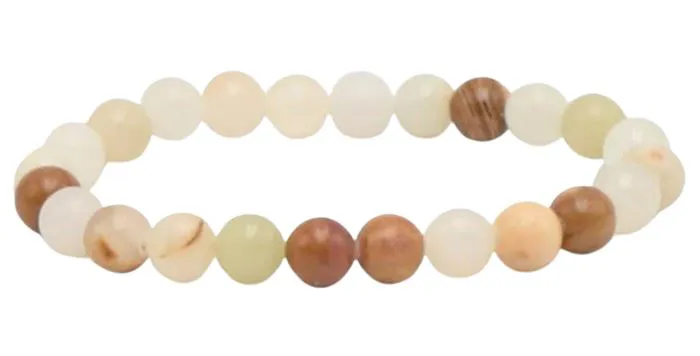 BRACELET ARAGONITE PEROU AB BOULE  6MM 