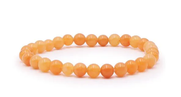 BRACELET AVENTURINE ORANGE A+ BOULE 6MM 
