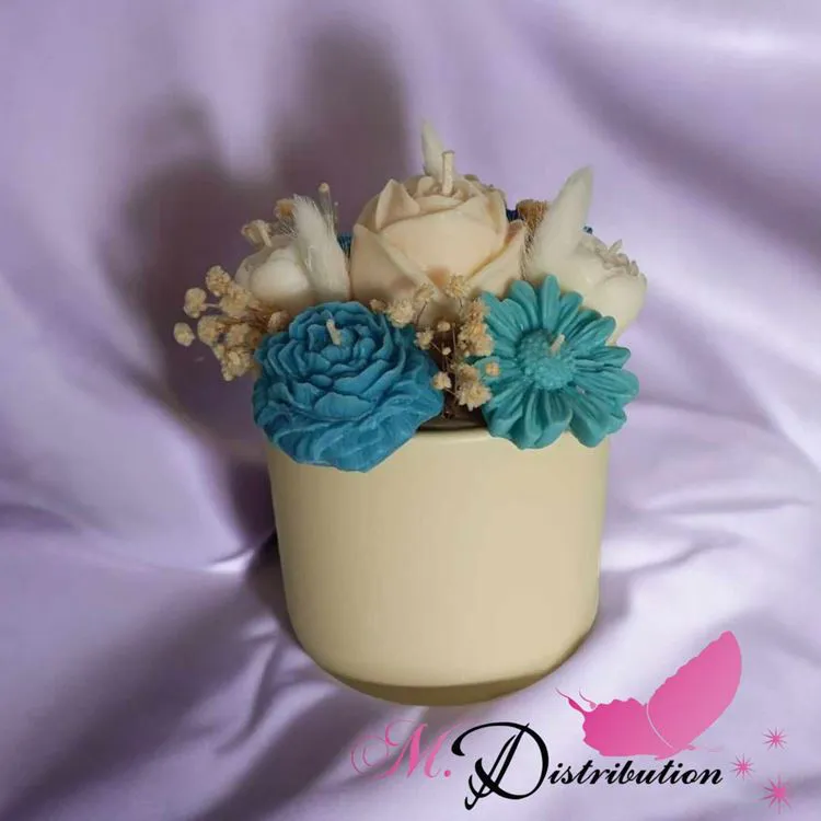 BOUQUET DE BOUGIES : AZUR ENCHANTE (bleu)