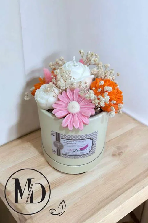 BOUQUET DE BOUGIES: AUBE FLORALE (rose/orange)