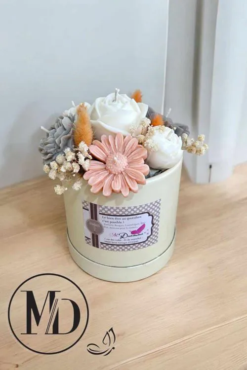BOUQUET DE BOUGIES : DOUCEUR DE LIN (tons nudes)