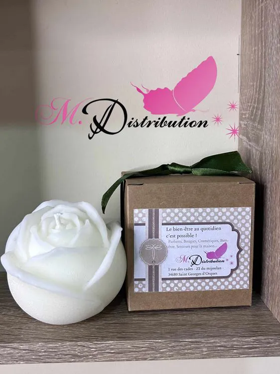 BOUGIE ROSE  PARFUM FLEUR DE COTON
