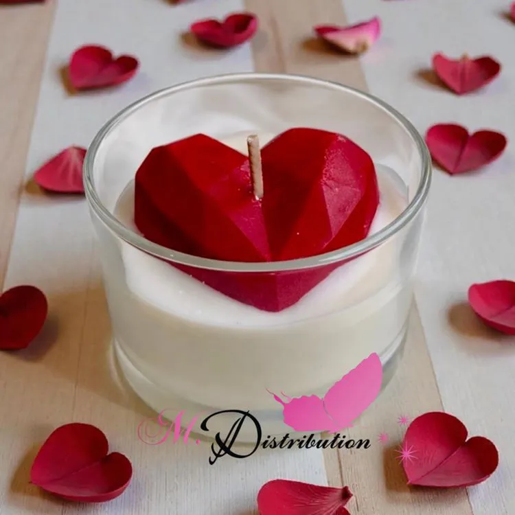 BOUGIE VERRINE COEUR ROUGE MILLIONNAIRE GIRL 145 G