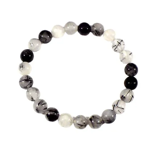 BRACELET CRISTAL DE ROCHE TOURMALINE A BOULE 8MM 