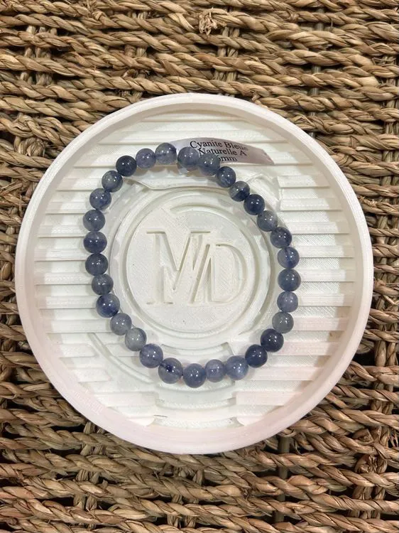 BRACELET CYANITE BLEUE NATURELLE A BOULE 6MM 