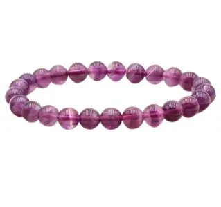 BRACELET FLUORINE VIOLETTE AA+ BOULE 8MM 