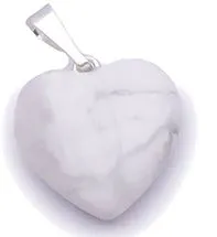 PENDENTIF HOWLITE BLANCHE COEUR 15MM 