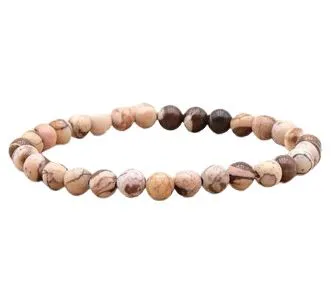 BRACELET JASPE BRUN AB BOULE 6MM