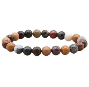 BRACELET  JASPE OCEAN A+ BOULE  8MM