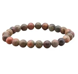 BRACELET JASPE POLYCHROME AA BOULE  8MM 
