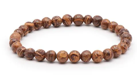 BRACELET  JASPE PEAU DE SERPENT A+ BOULE 6MM