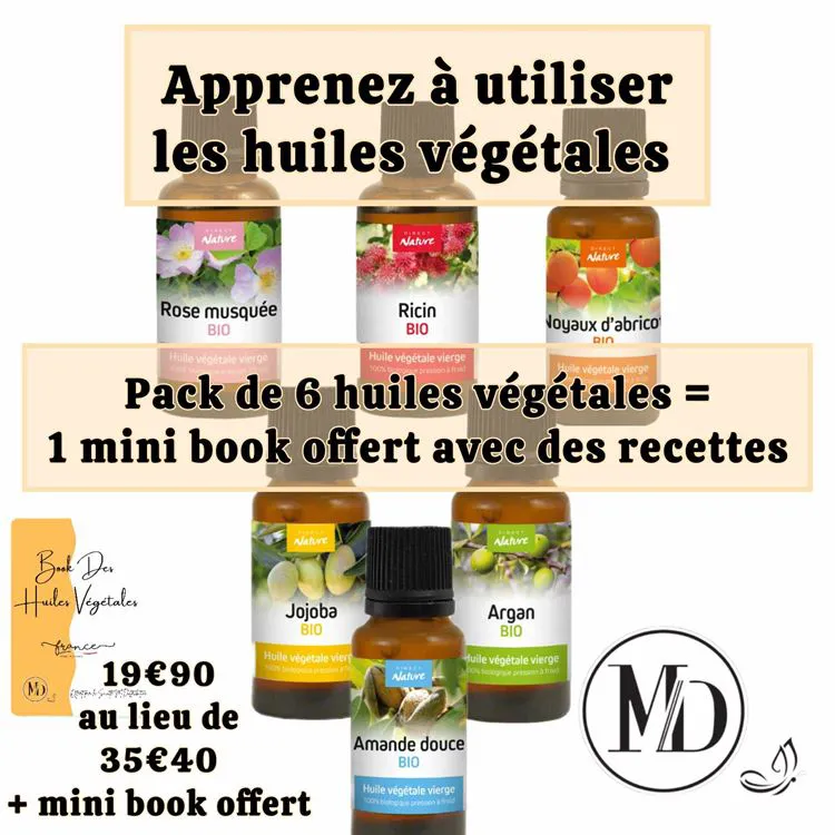 LOT 6 HUILES VEGETALES + MINI BOOK