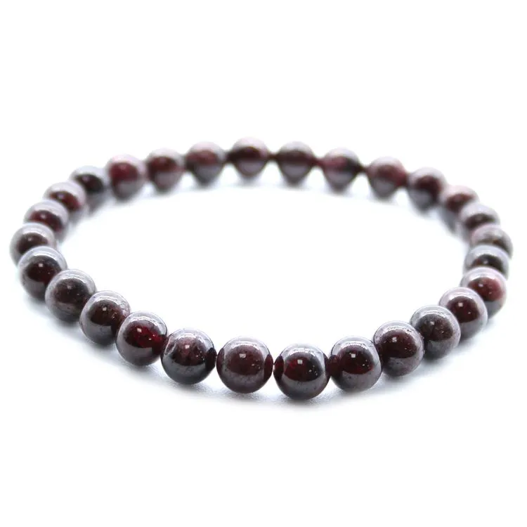 LOT 4 BRACELETS GRENAT SANGUINE 8MM