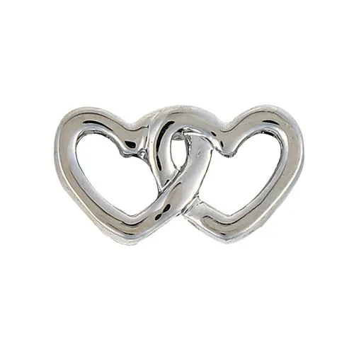 CHARM PLAT EVASION COEUR DOUBLE SILVER