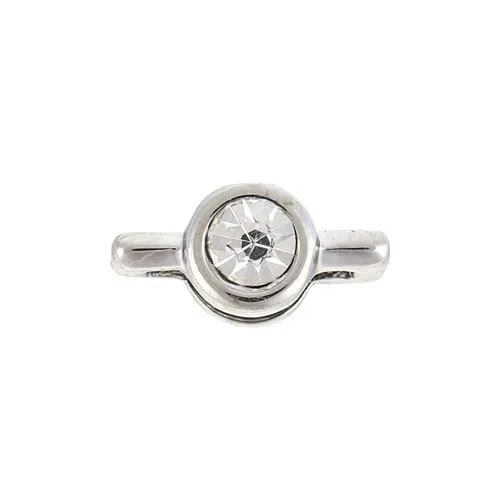 CHARM PLAT EVASION ROND STRASS SILVER
