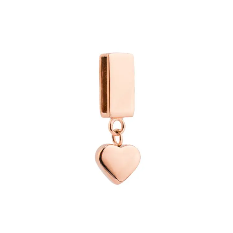 PENDENTIF PLAT EVASION COEUR ROSE