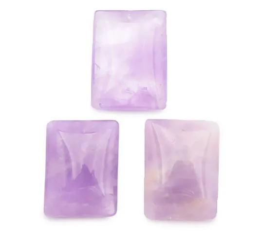 PENDENTIF RECTANGLE AMETHYSTE AA PIERRE PLATE