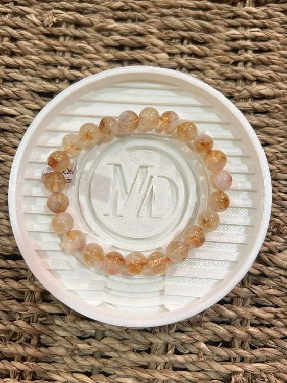 BRACELET CITRINE CHAUFFEE AA  BOULE  8MM 