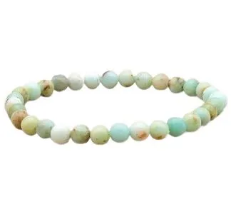 BRACELET TURQUOISE DE MONGOLIE AB BOULE 6MM