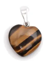 PENDENTIF COEUR 15MM OEIL DE TIGRE