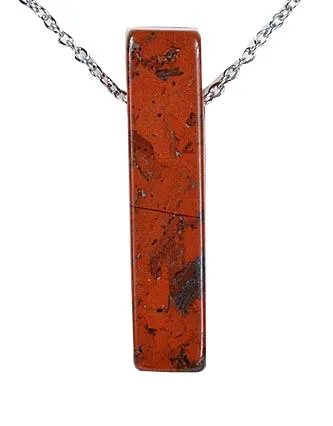 COLLIER PENDENTIF JASPE ROUGE