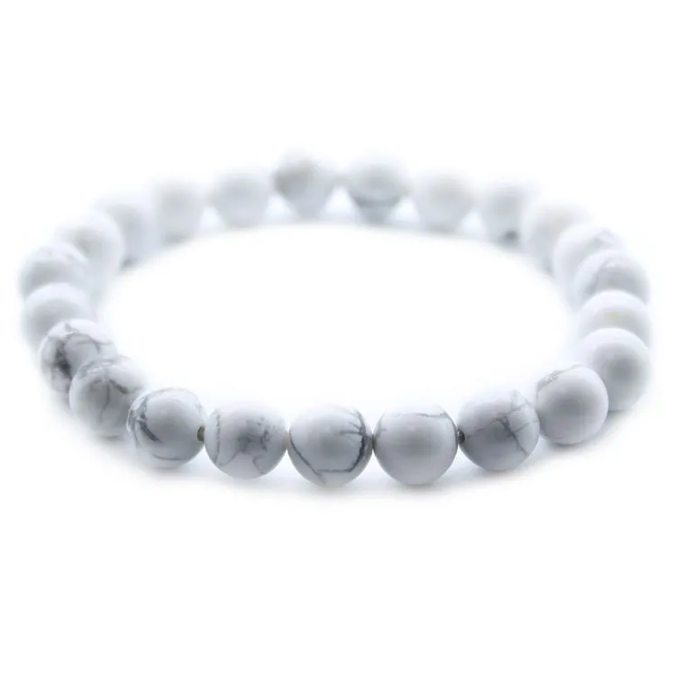 BRACELET HOWLITE BLANCHE 8MM