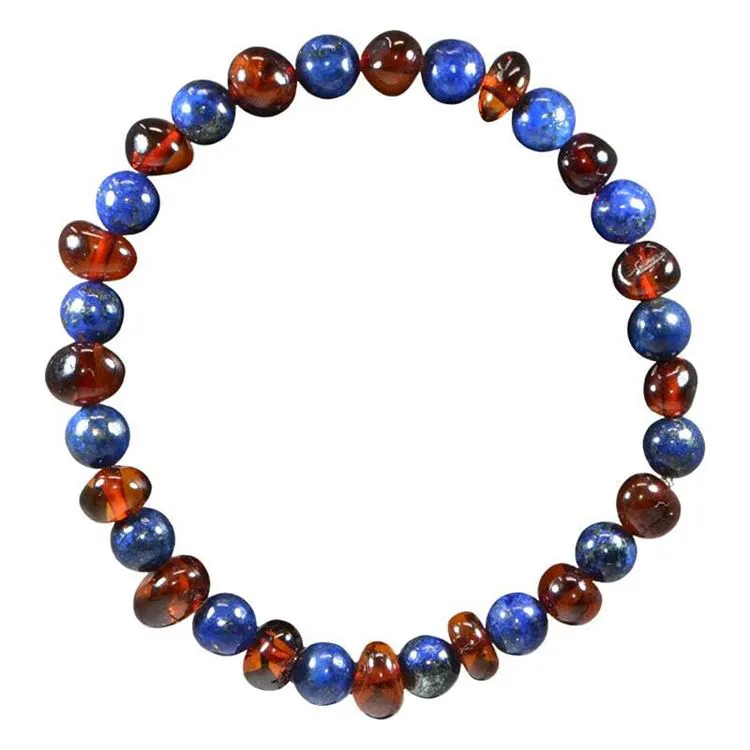 BRACELET COGNAC LAPIS LAZULI ADULTE 