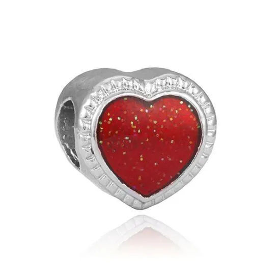 CHARM COEUR ROUGE A PAILLETTES