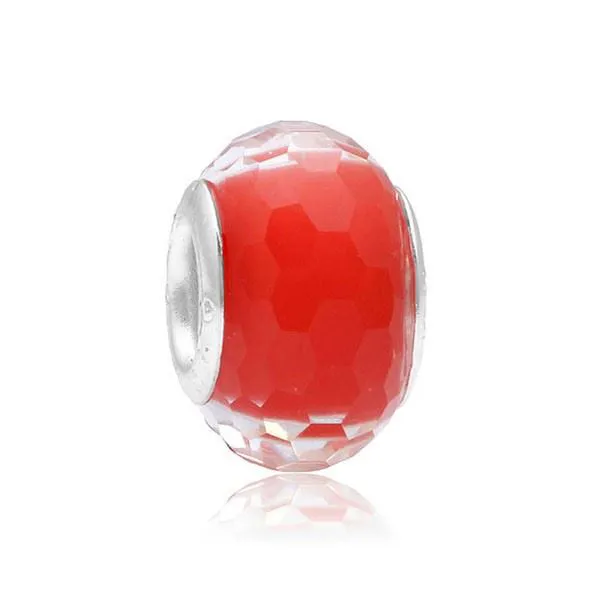 PERLE ROUGE A FACETTES