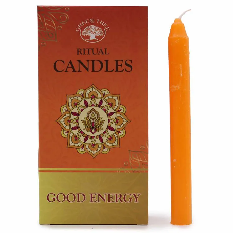 SET DE  12 BOUGIES ENERGIE POSITIVE ORANGE 