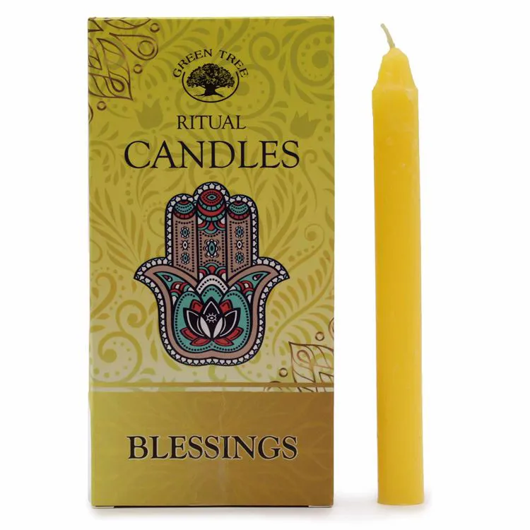 SET DE  10 BOUGIE BENEDICTION JAUNE