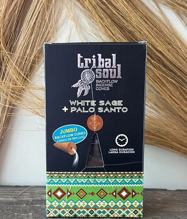 BOITE CONES PERCES AME TRIBALE:SAUGE BLANCHE+PALO 