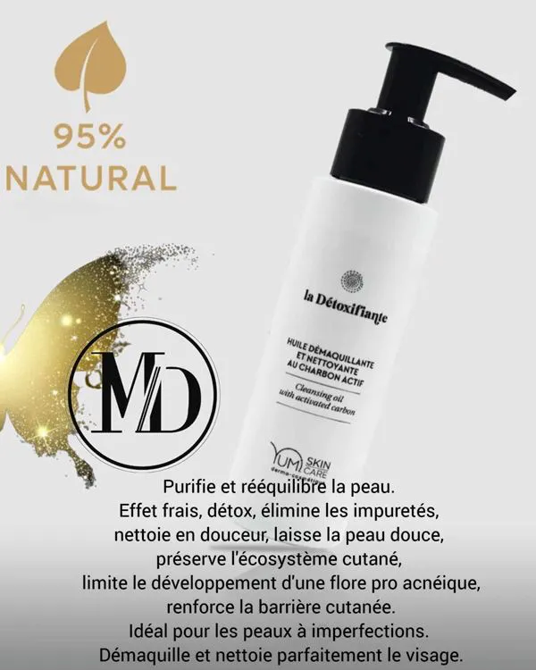 HUILE DEMAQUILLANTE ET NETTOYANTE AU CHARBON ACTIF
