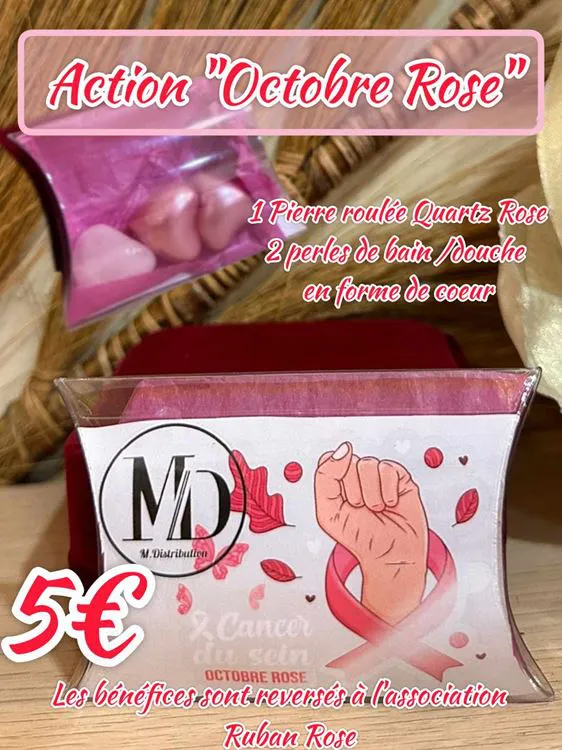 PERLES DE BAIN+ PIERRE QUARTZ ROSE