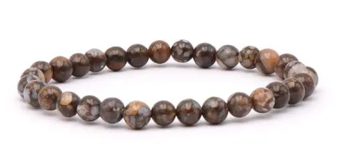 BRACELET OPALE BRUNE A BOULE 8MM