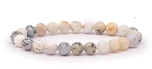 BRACELET OPALE DENDRITE AB BOULE 8MM 