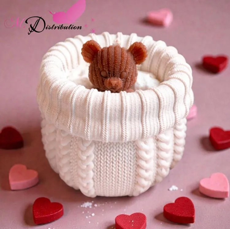 BOUGIE OURSON POT DE LAINE 