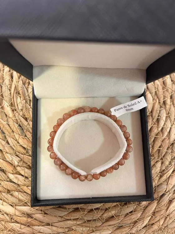 BRACELET PIERRE DE SOLEIL A+ BOULE 6MM