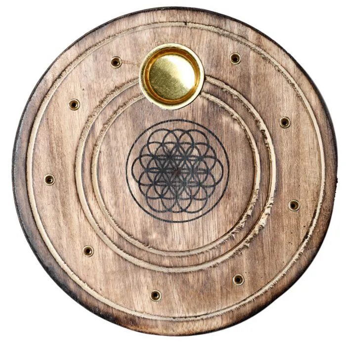 PORTE ENCENS FLEUR DE VIE FLEURS BOIS MANGUIER
