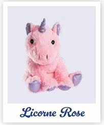 PELUCHE BOUILLOTTE LICORNE ROSE