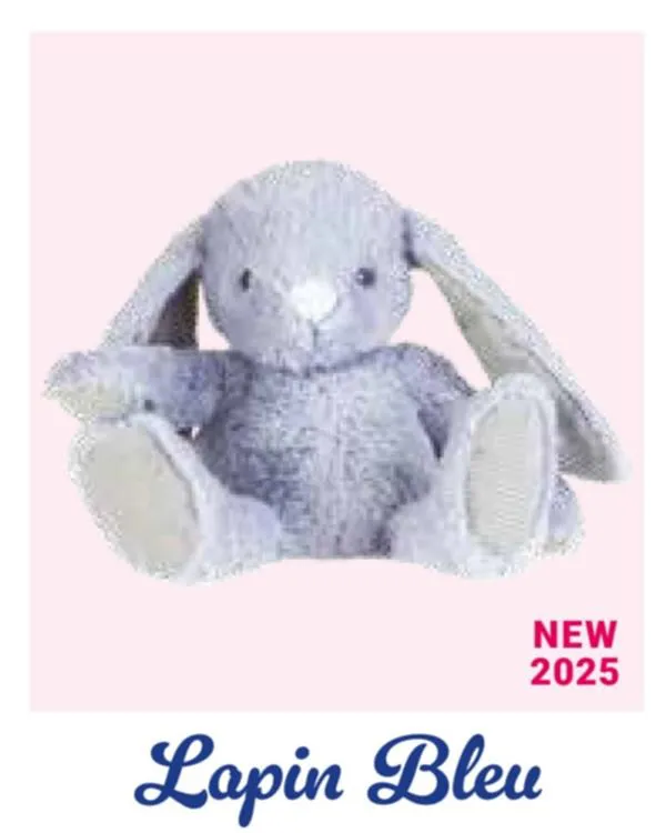 PELUCHE BOUILLOTTE LAPIN BLEU