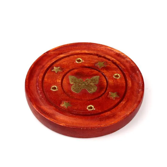 PORTE ENCENS PAPILLON FLEURS BOIS MANGUIER