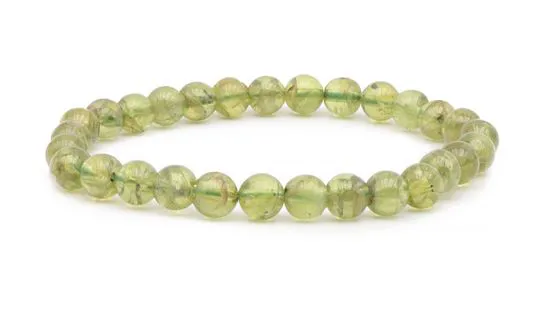 BRACELET PERIDOT AA BOULE 6MM (6.5-7.5MM)